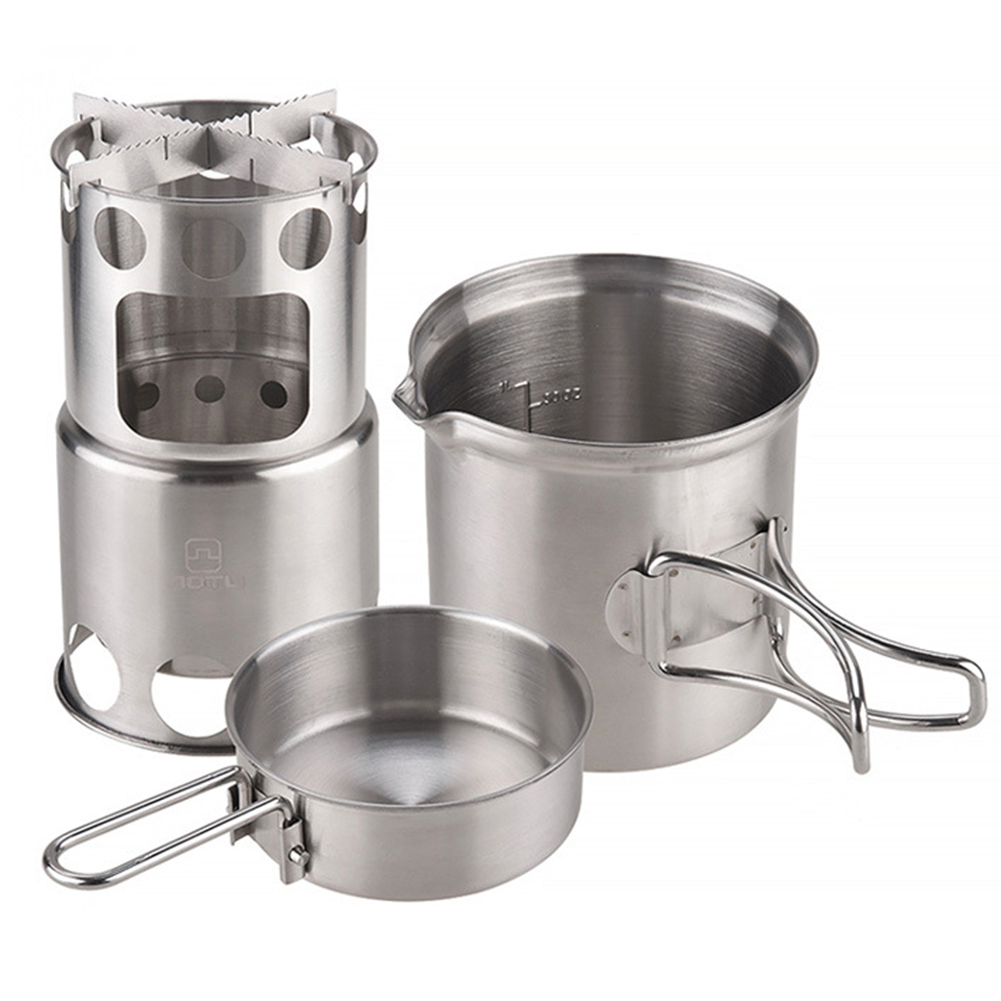 Camping Cooking Options - Camping Cookware Portable Firewood Stove Integrated