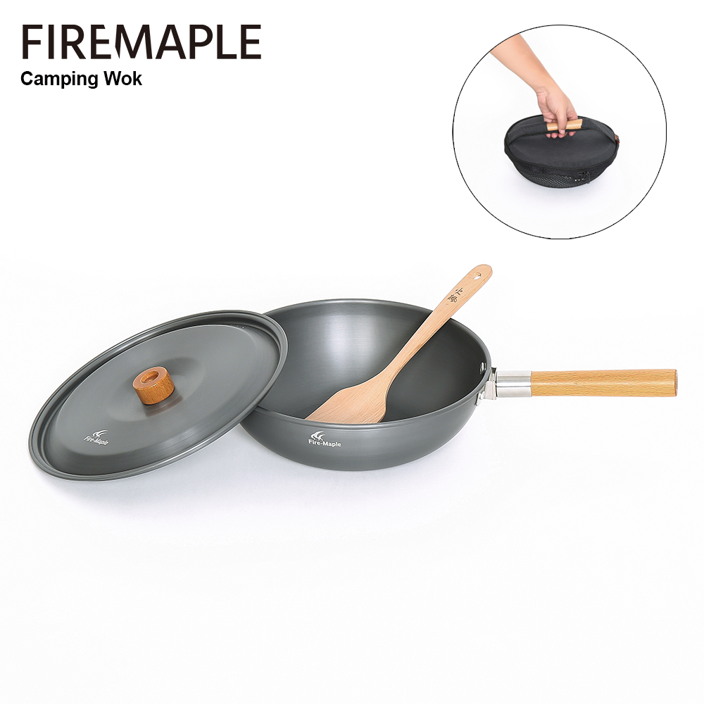 Camping Cooking On Fire - Fire-Maple Camping Wok Lightweight Frying Pan