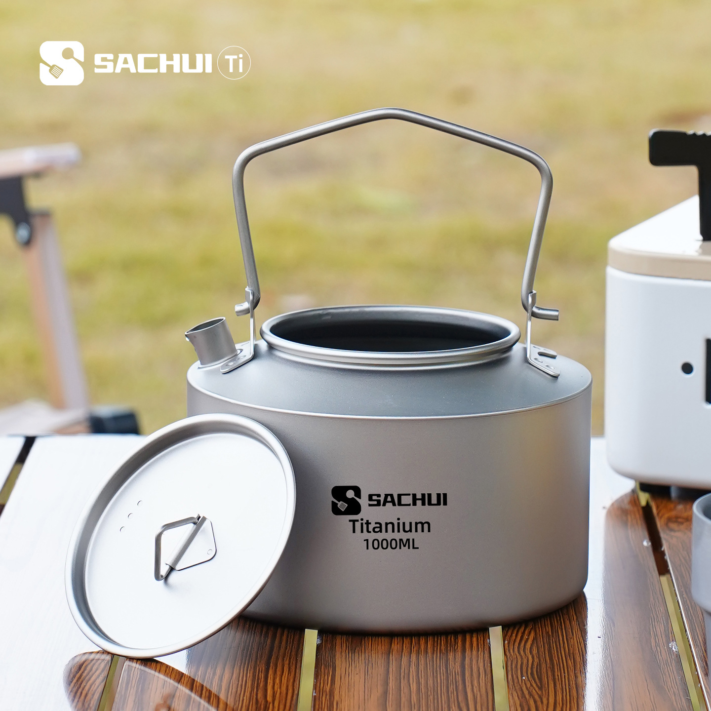 Camping Cooking Tin - 1000ML Pure Titanium Kettle Outdoor Ultralight