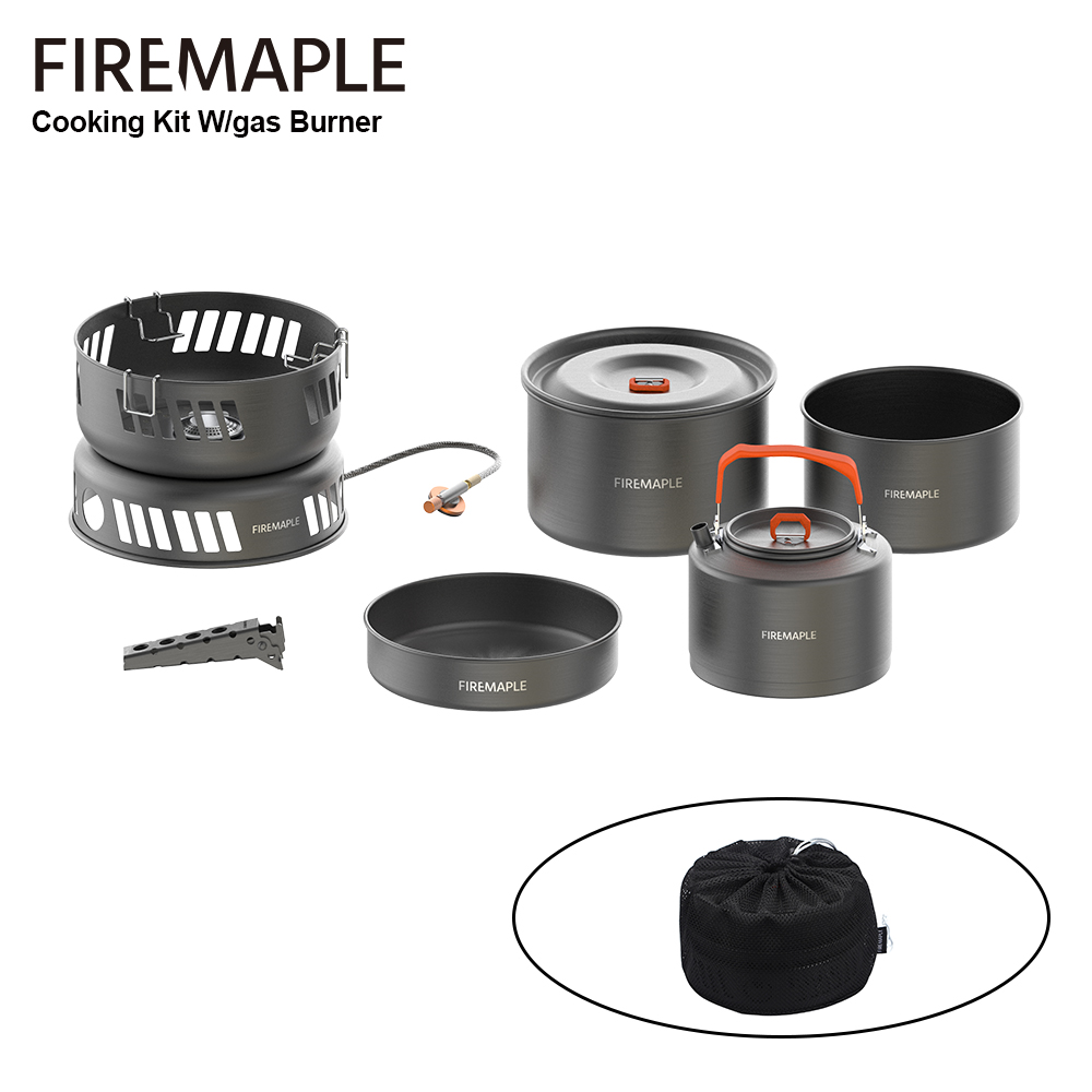 Camping Cooking On Fire - Fire-Maple Cooking Kit W/gas Burner Cookware