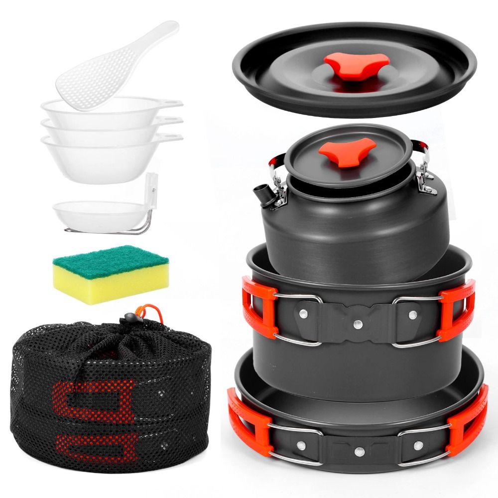 Camping Cooking Set Non Stick - Aluminum Alloy Camping Cookware Kit Nonstick