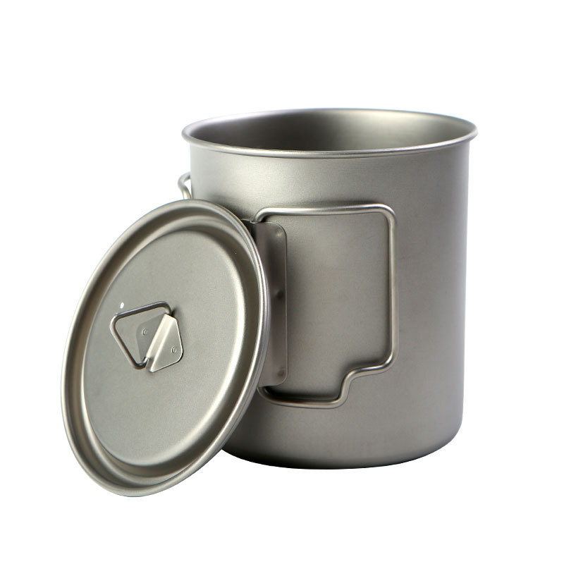 Camping Cooking Tin - Camping Titanium Cups 450ml 550ml 650ml