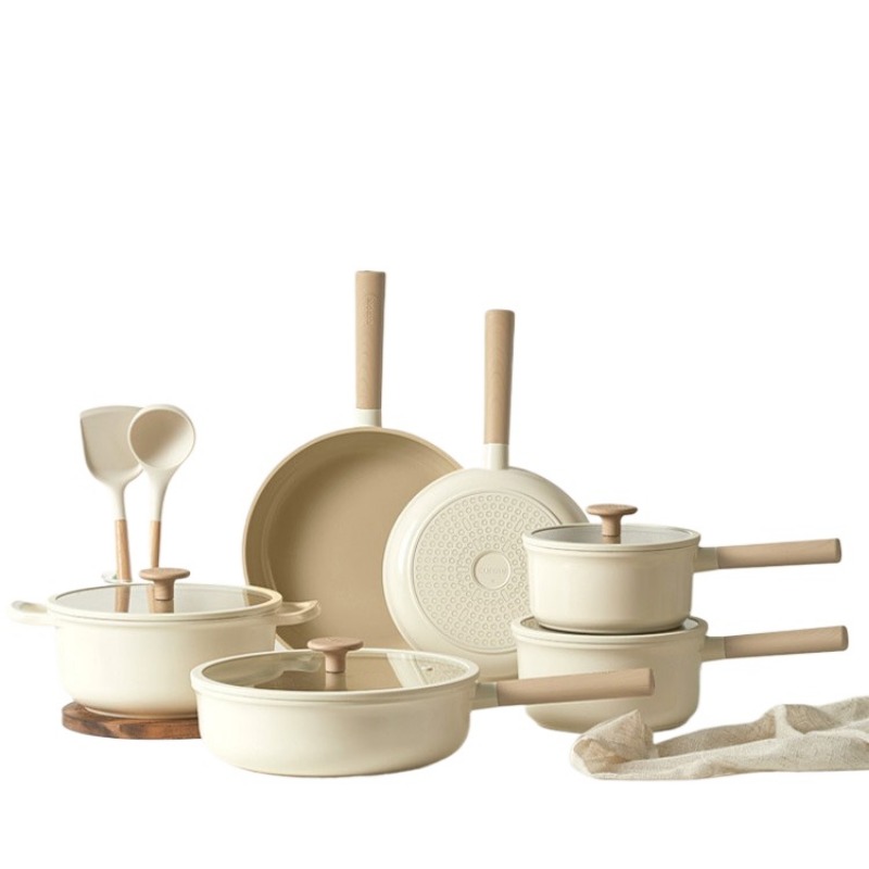 Camping Cooking Set Non Stick - Geling Chinese Cheap White Titanium Ceramic