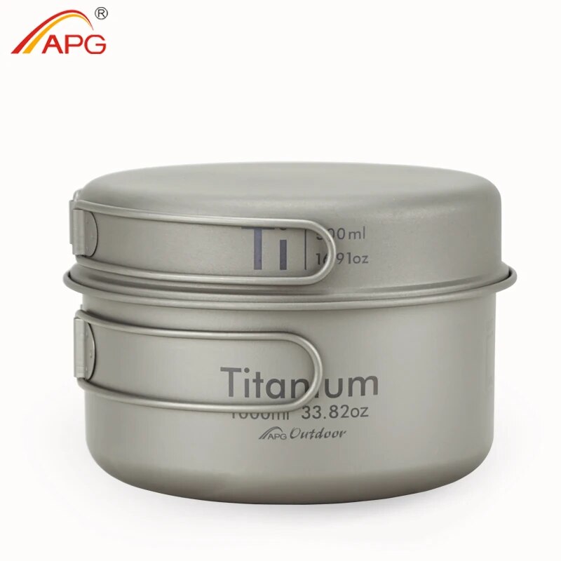Camping Cooking Organizer - APG Ultralight Titanium Pan Outdoor Camping