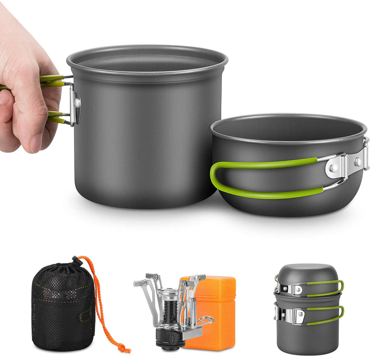 Camping Cooking Box Set - Camping Cookware Kit with Stove Outdoor