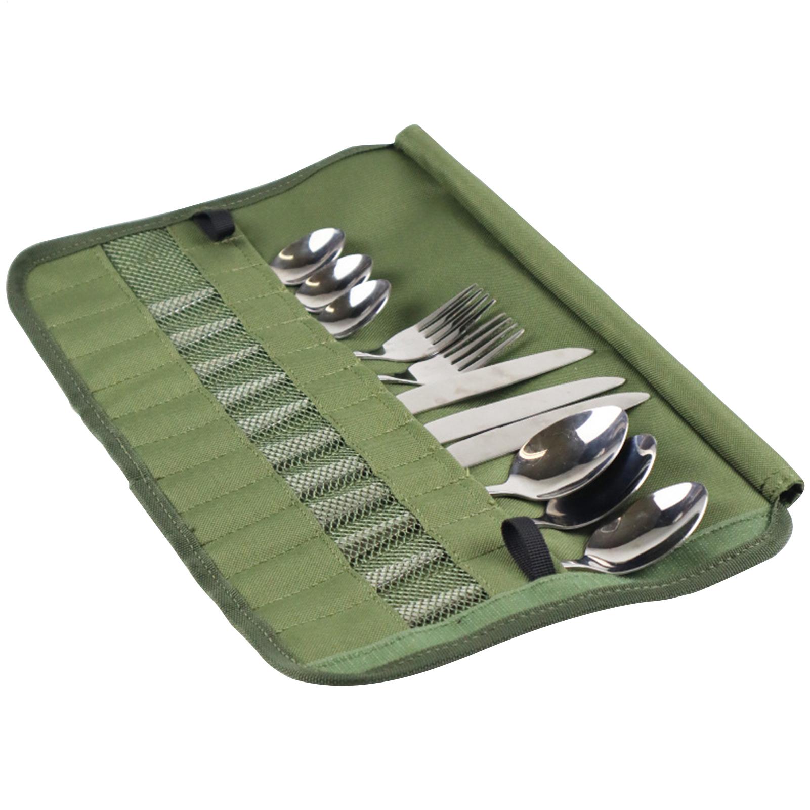 Camping Cooking Utensil Roll - Cuisine Storage Bag Camping Cutlery Roll