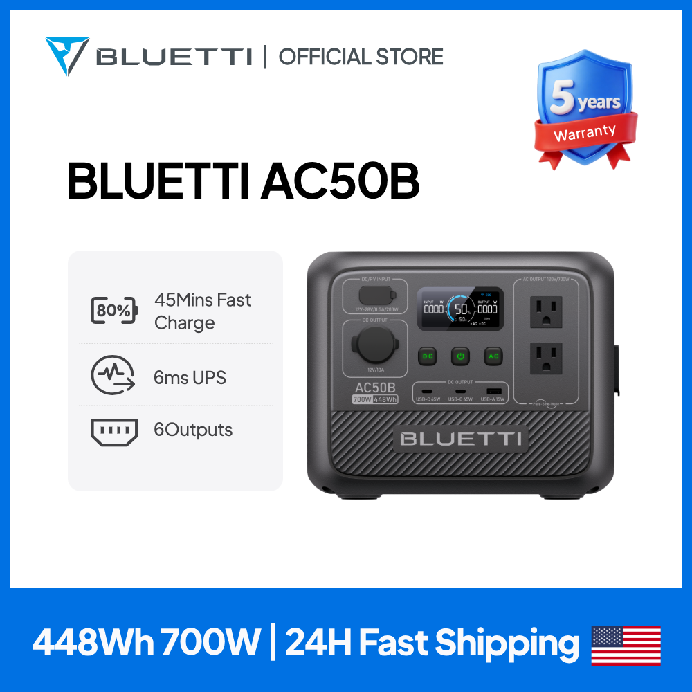 Camping Cooking Tin - BLUETTI AC50B Portable Power Station 700W