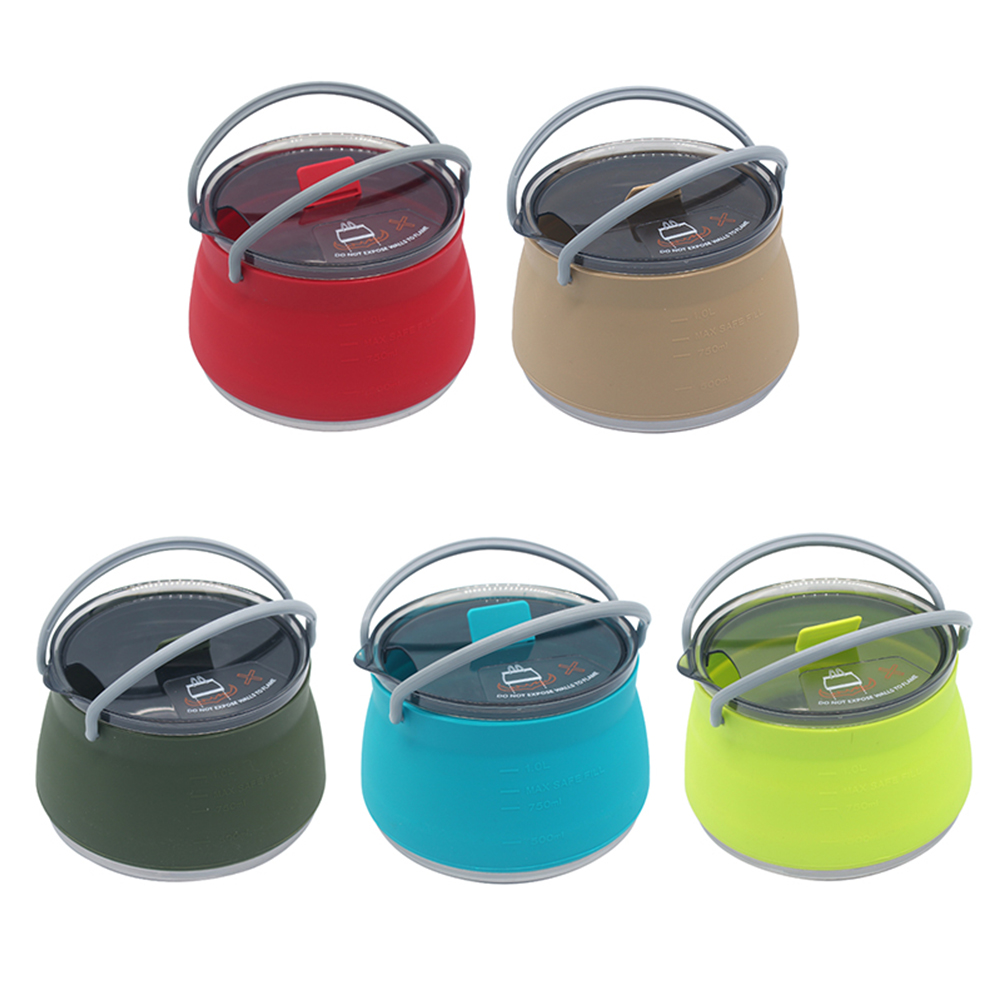 Camping Cooking Options - Outdoor Silicone Kettle 1L Camping Kettle