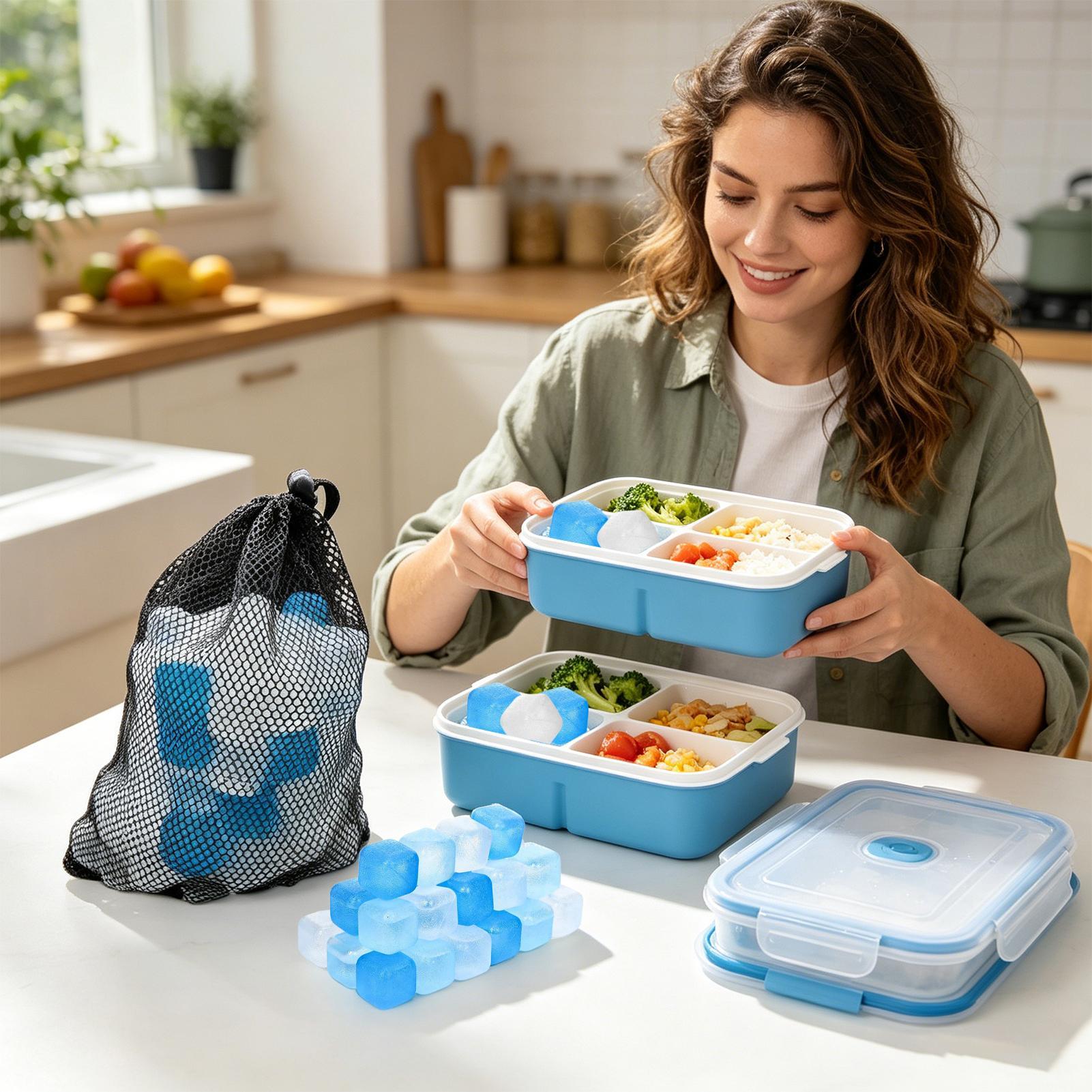 Camping Cooking Utensils - 100 Pack Reusable Ice Cubes BPA