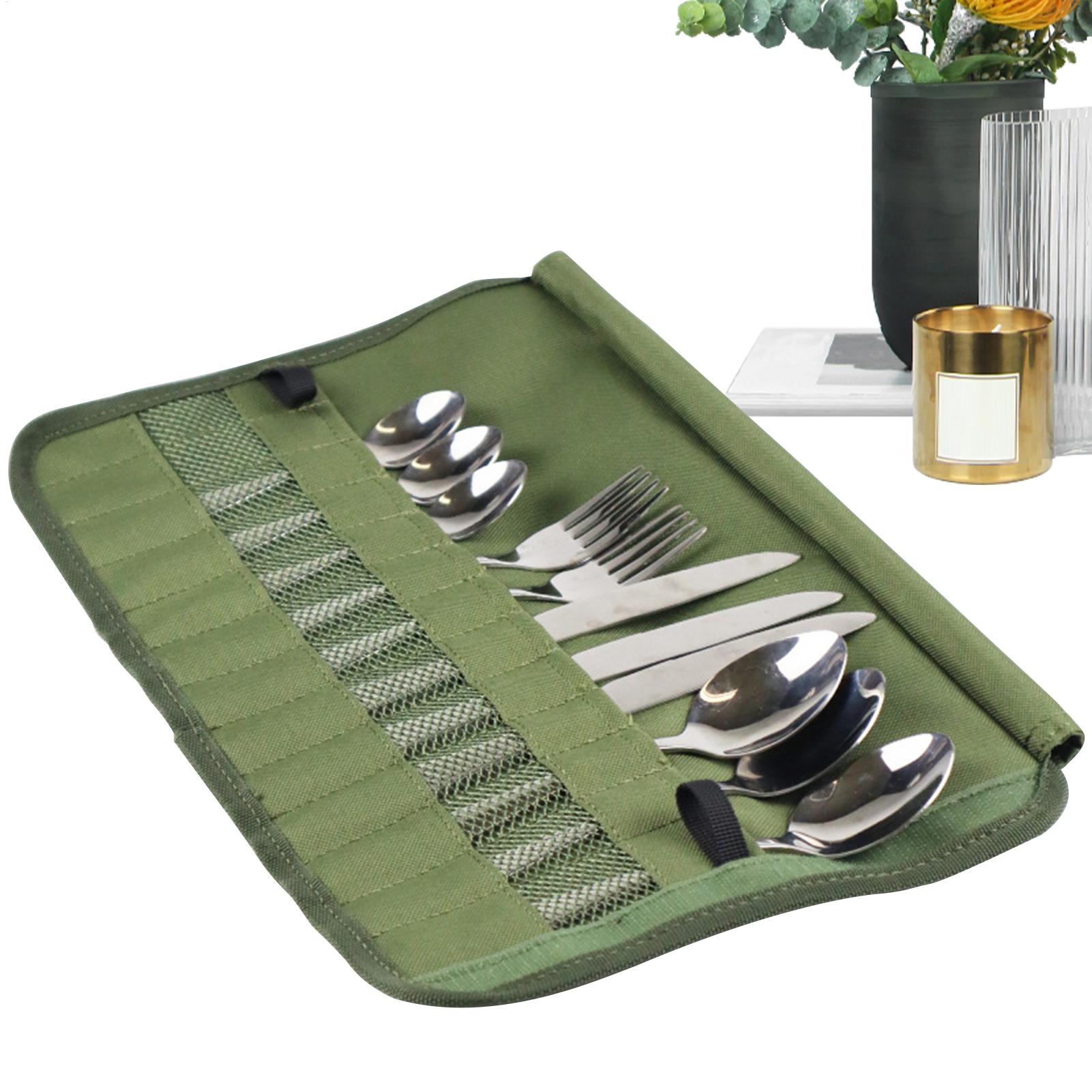 Camping Cooking Utensil Roll - Camping Tableware Roll Bag Camping Travel