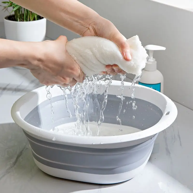 Camping Cooking Tray - Plastic Wash Basin Folding Tub for