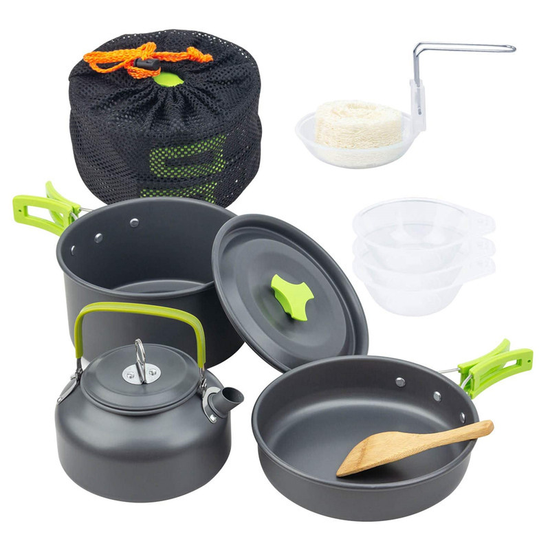 Camping Cooking Box Set - Outdoor Camping Cookware Kit Aluminum Cooking