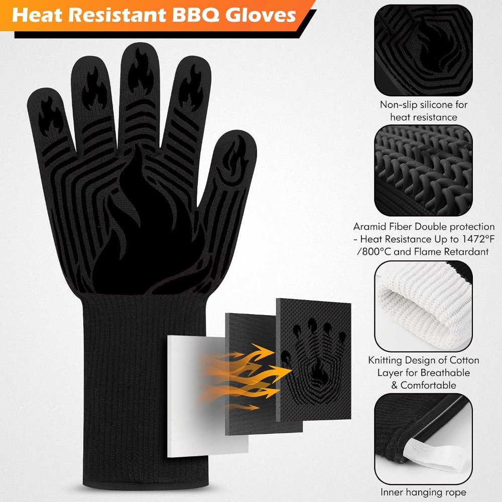 Camping Cooking Kitchen - BBQ Gloves, 1472°F Heat Resistant Gloves
