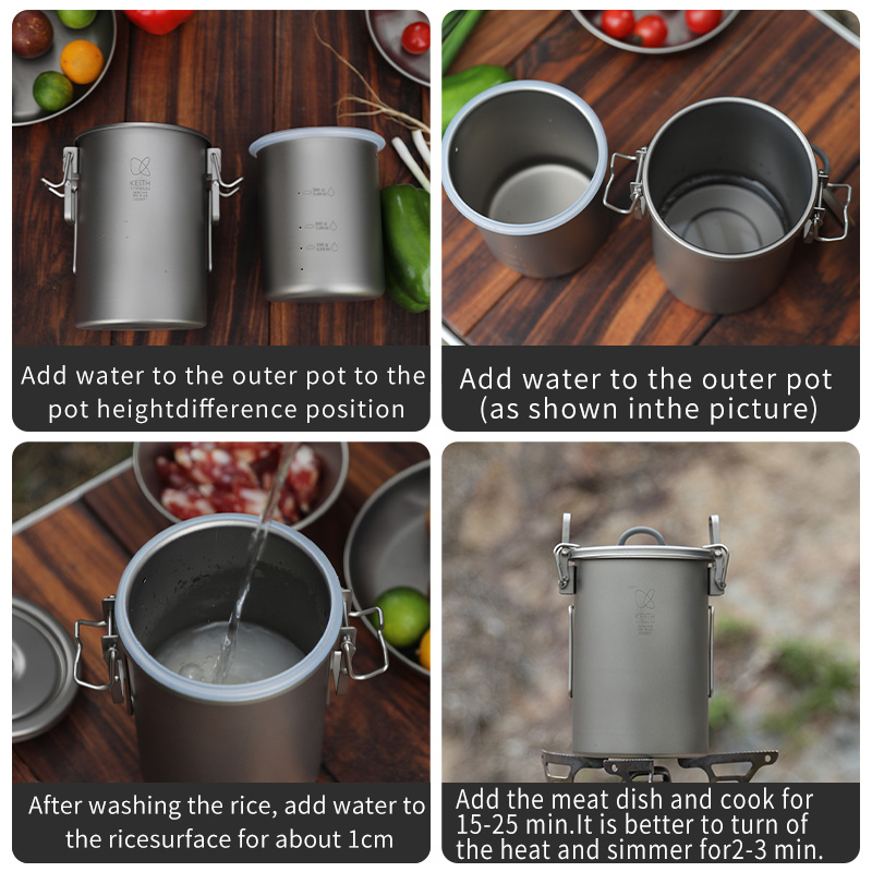 KEITH Pure Titanium Rice Cooke - đánh giá và giá Camping Cooking Tin