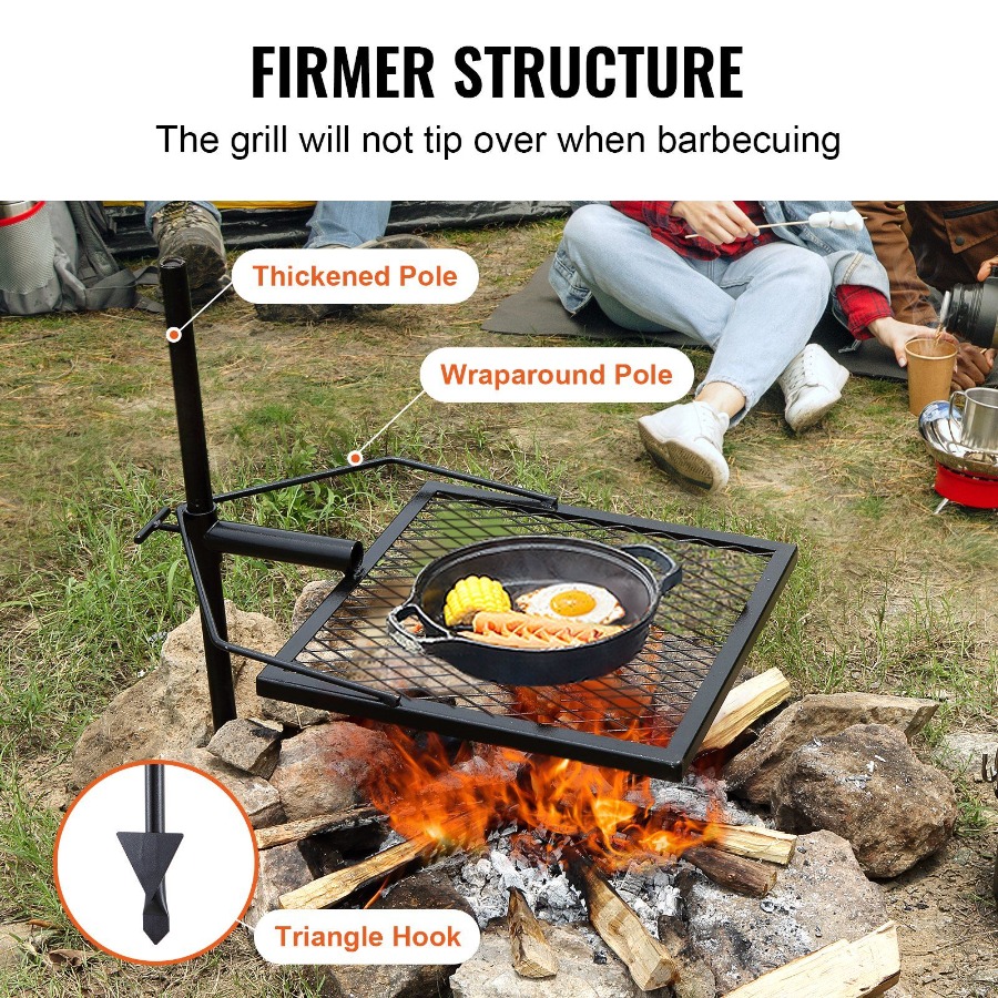 Swivel Campfire Grill for Fire - đánh giá và giá Camping Cooking Fire Pit