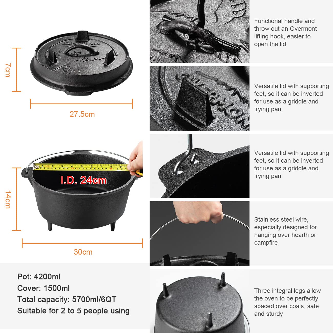 25cm Camp Dutch Oven Pre Seaso - đánh giá và giá Camping Cooking Dutch Oven