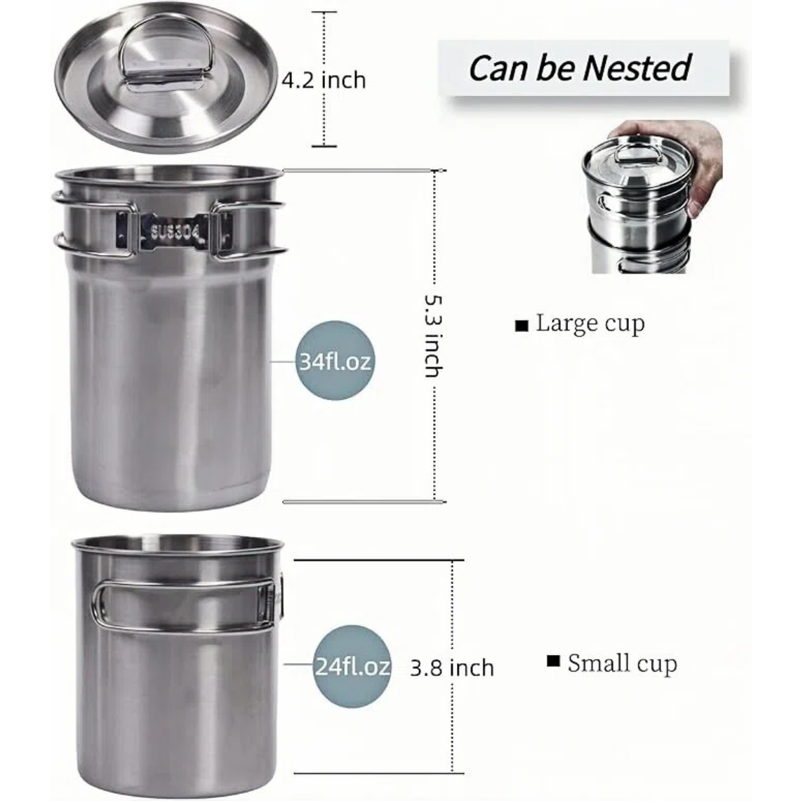 Foldable Camping Cups Mugs Cam - đánh giá và giá Camping Cooking Tin