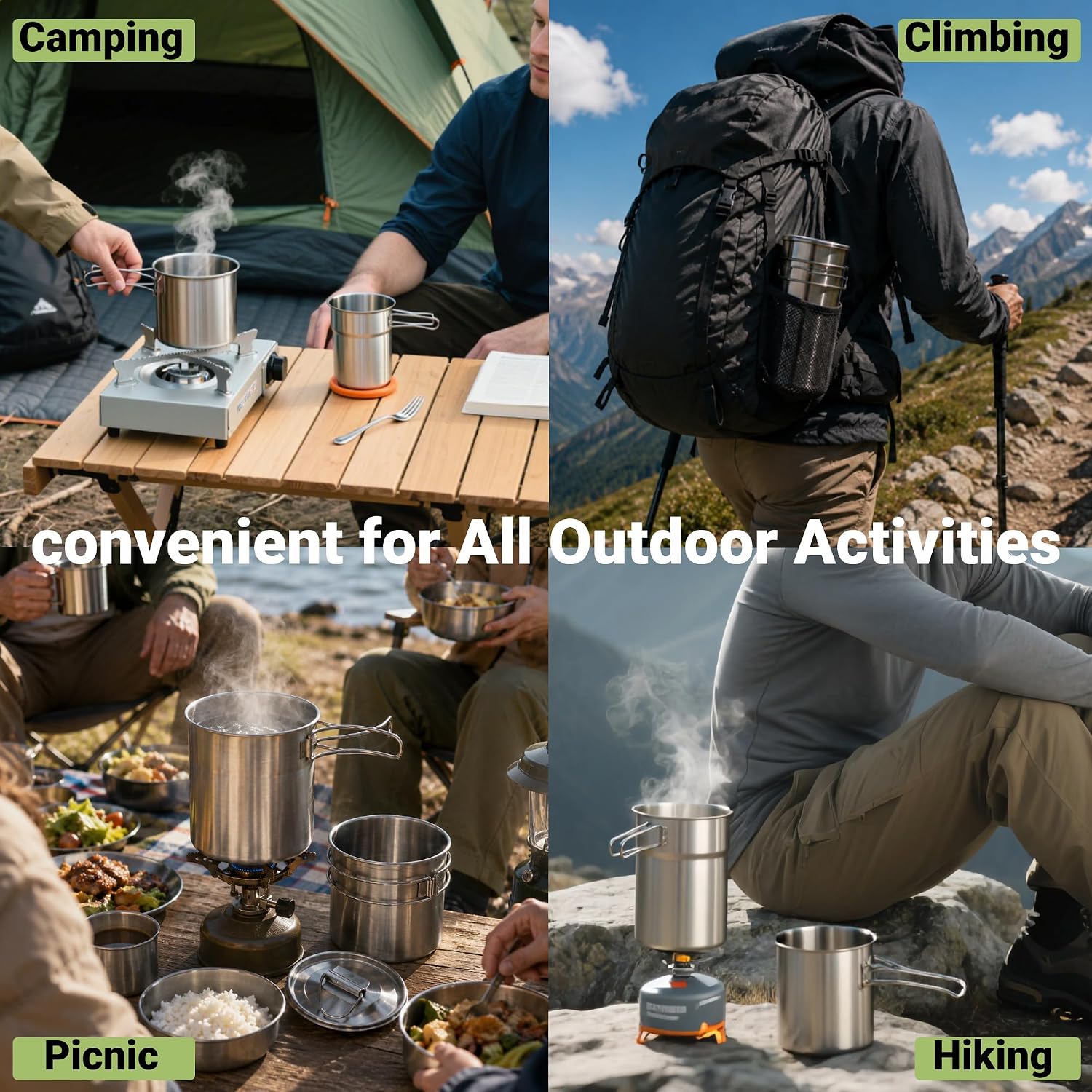 Foldable Camping Cups Mugs Cam - đánh giá và giá Camping Cooking Tin