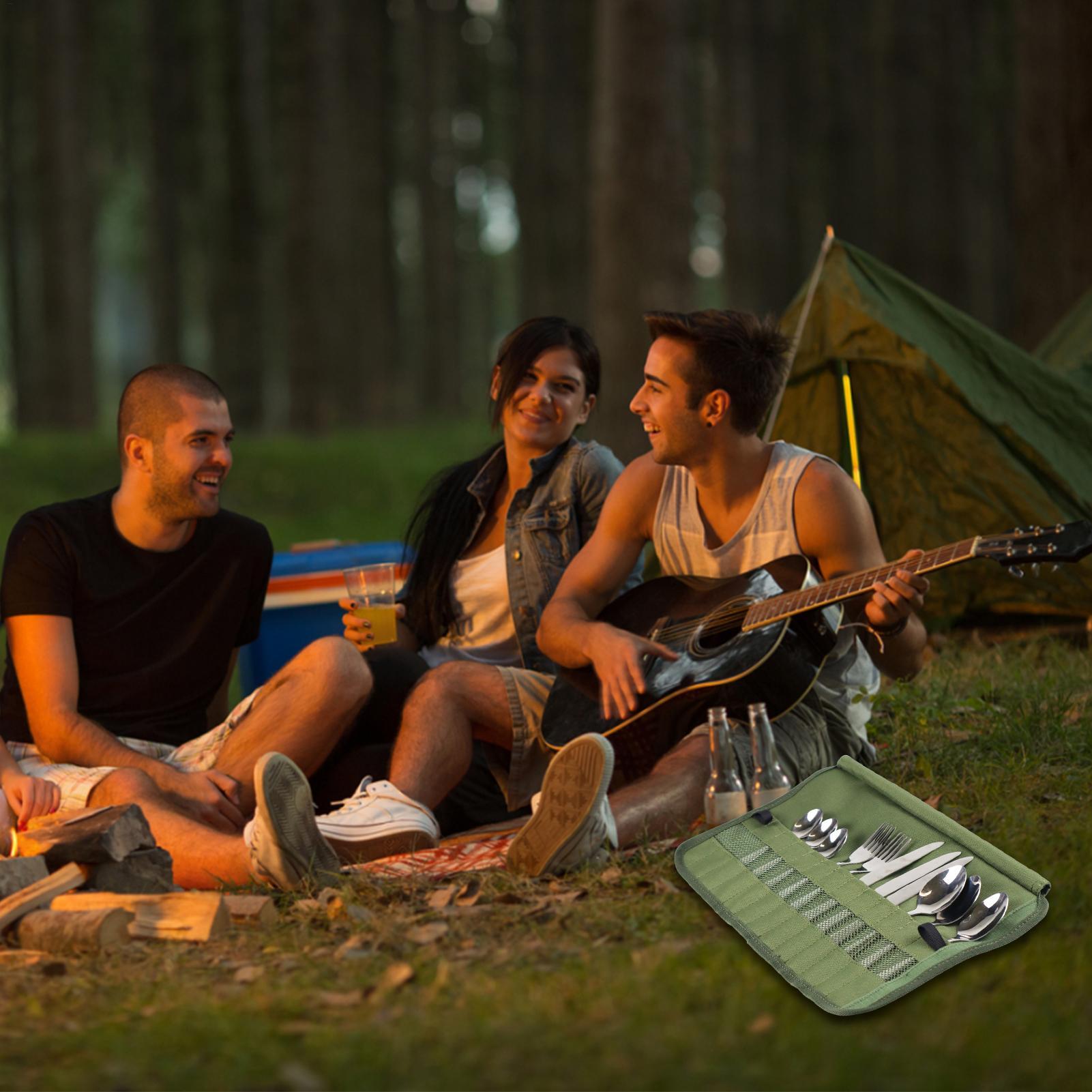 Camping Tableware Roll Bag Kit - đánh giá và giá Camping Cooking Utensil Roll