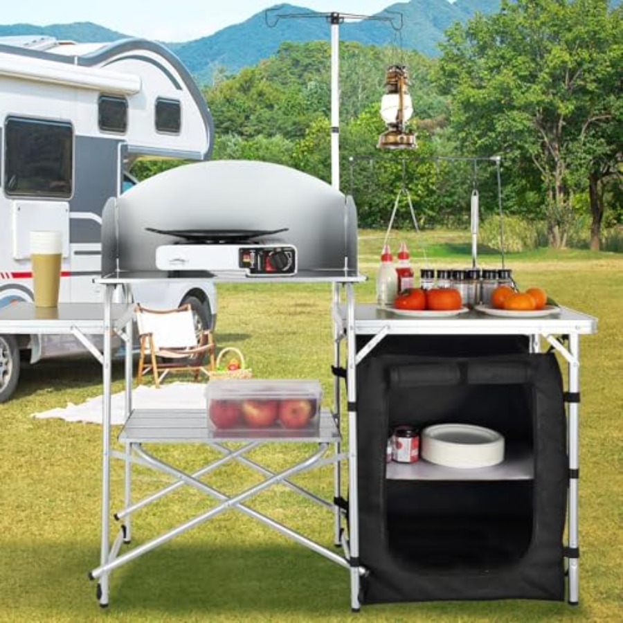 Camping Kitchen Table, Folding - đánh giá và giá Camping Cooking Kitchen