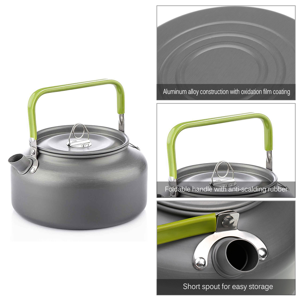 Portable Outdoor Water Kettle  - đánh giá và giá Camping Cooking Tin