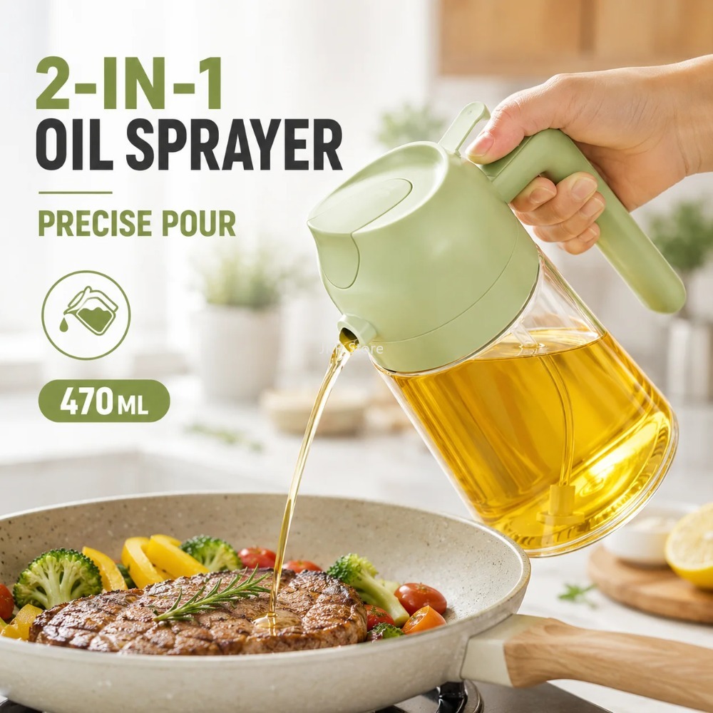 2 in 1 Olive Oil Sprayer Dispe - đánh giá và giá Camping Cooking Kitchen