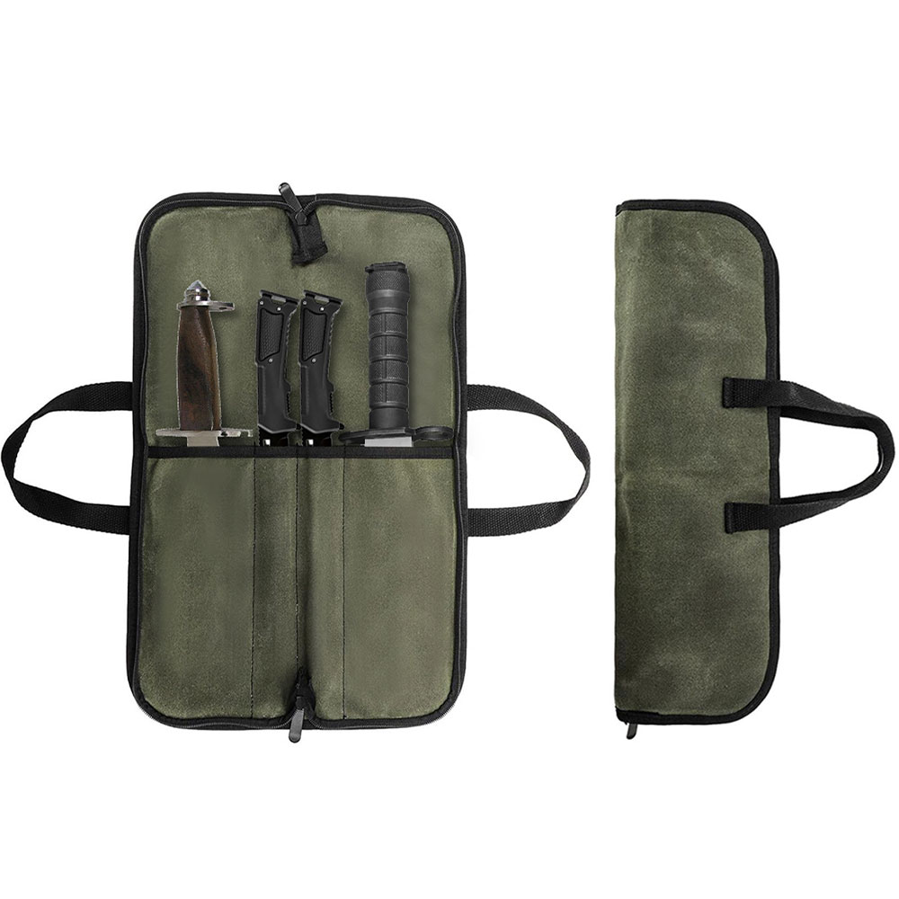 Waxed Canvas Knife Roll Bag Mu - đánh giá và giá Camping Cooking Organizer