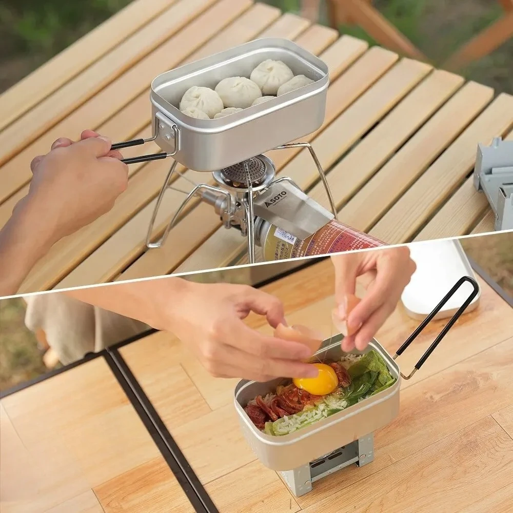 800/1400ML Aluminum Lunch Boxe - đánh giá và giá Camping Cooking Tray