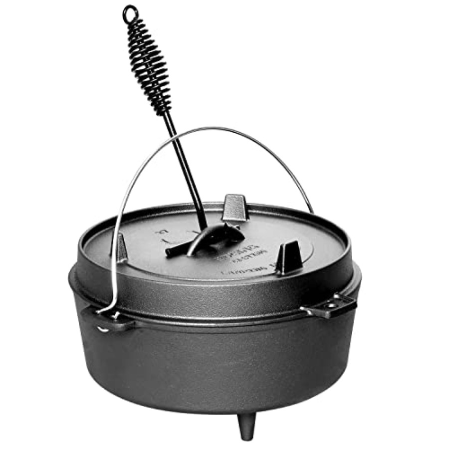 Pre-Seasoned Cast Iron Dutch O - đánh giá và giá Camping Cooking Dutch Oven