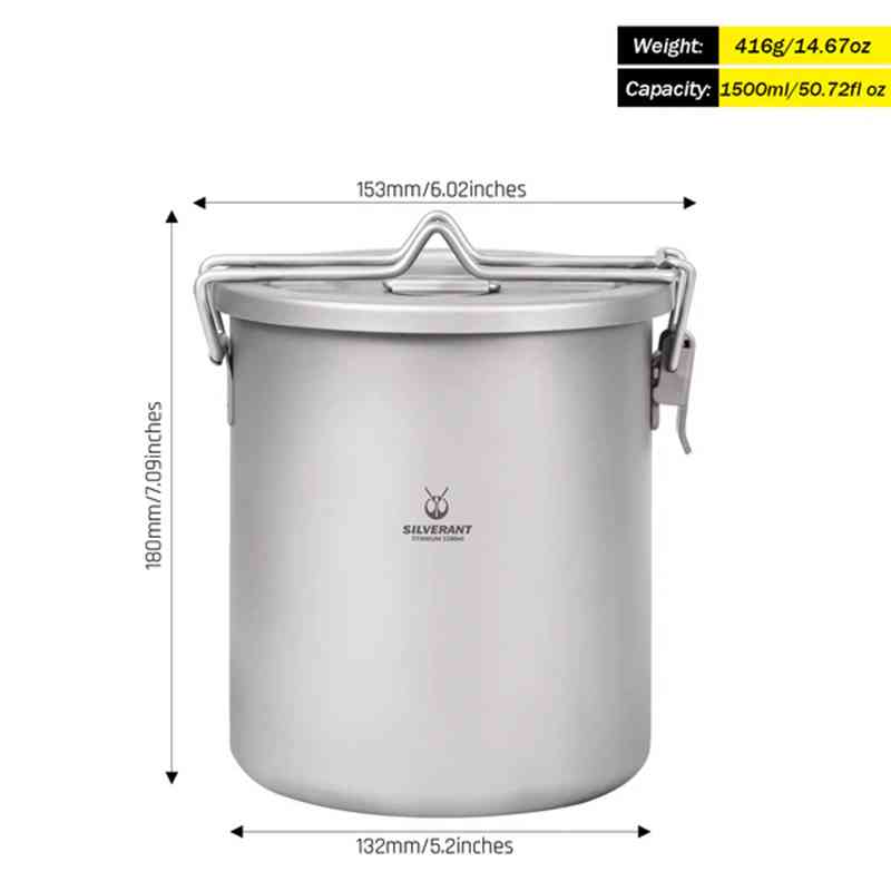 Silverant Camping Titanium Pot - đánh giá và giá Camping Cooking Rice