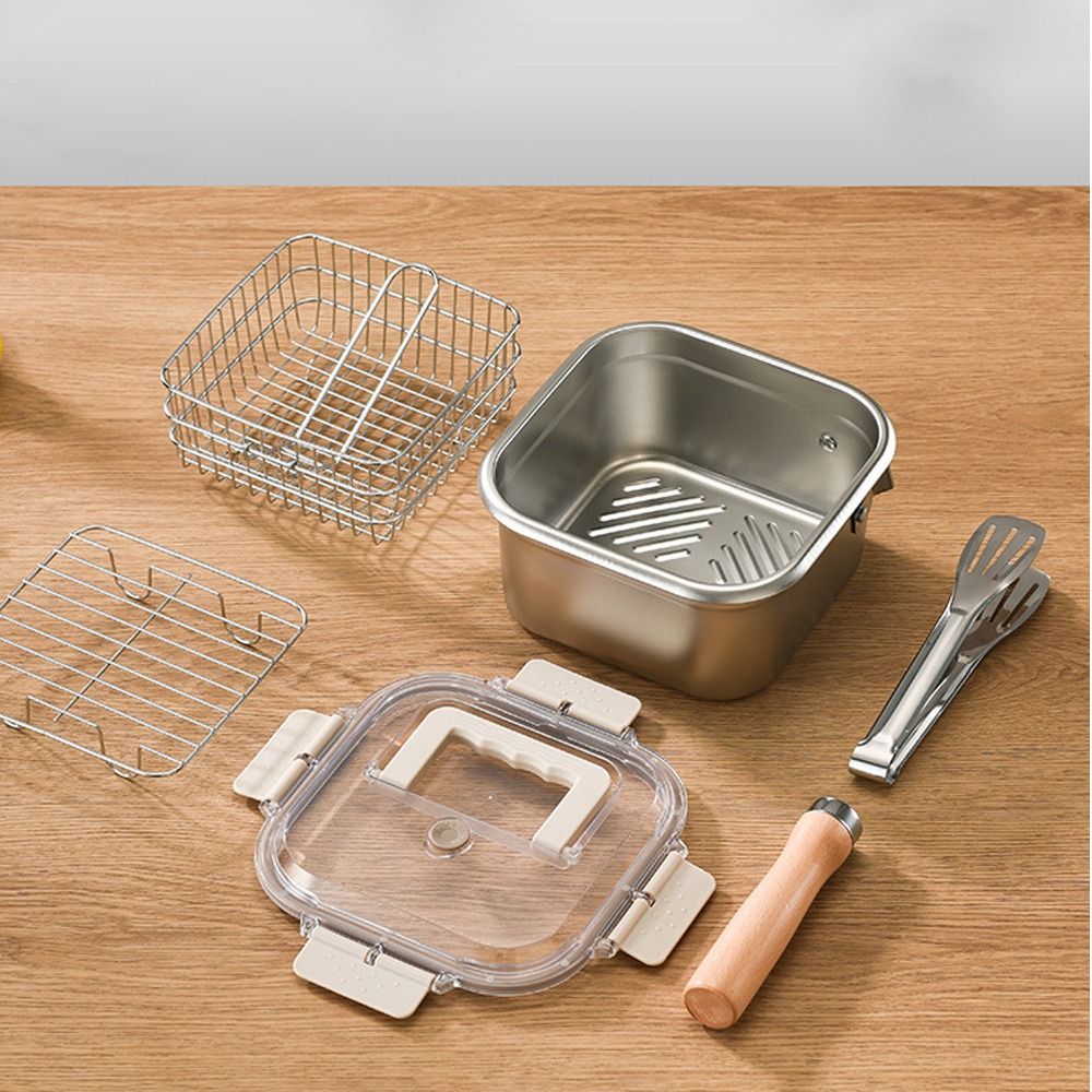 Portable Stainless Steel Fryin - đánh giá và giá Camping Cooking Set Non Stick