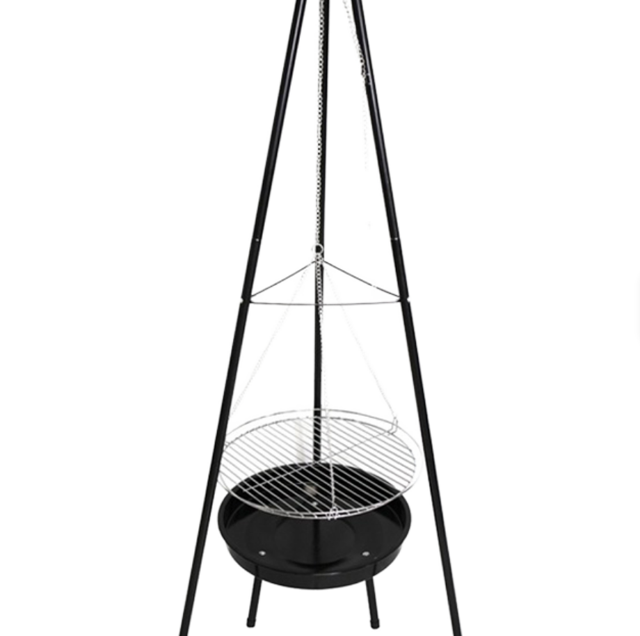 Heavy-Duty Tripod Hanging BBQ  - đánh giá và giá Camping Cooking Fire Pit