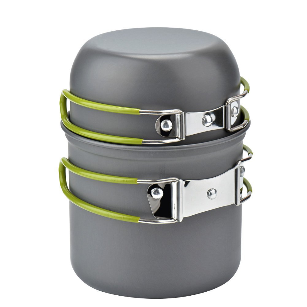 Camping Cookware Kit with Stov - đánh giá và giá Camping Cooking Box Set