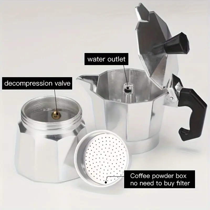 Classic Aluminum Moka Pot 50-3 - đánh giá và giá Camping Cooking Utensils