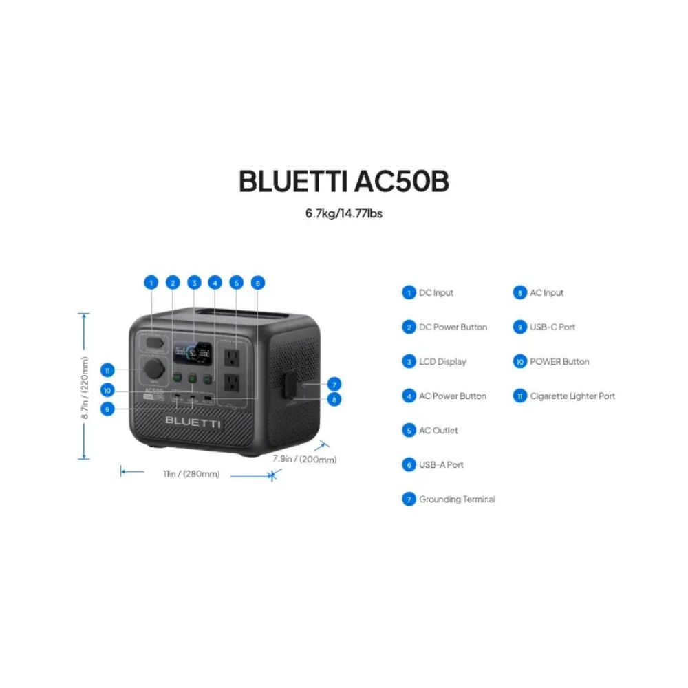 BLUETTI AC50B Portable Power S - đánh giá và giá Camping Cooking Tin