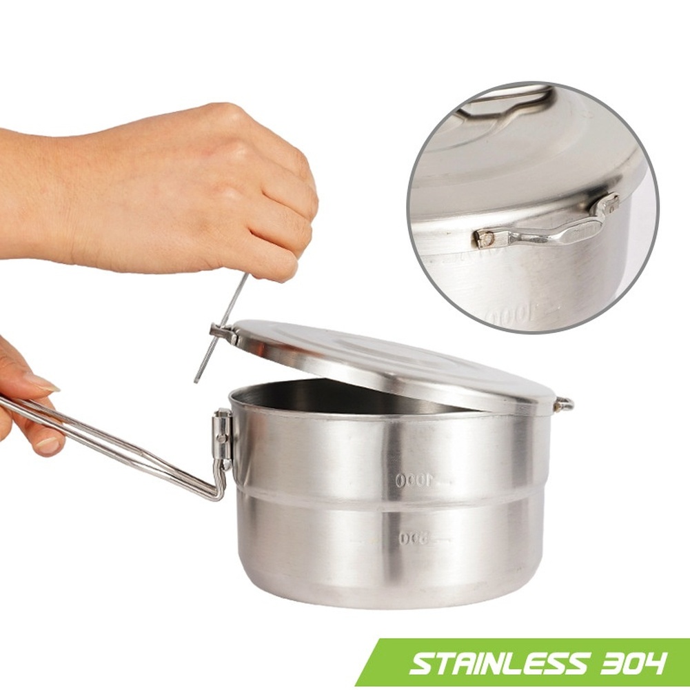 1.5L 304 Stainless Steel Campi - đánh giá và giá Camping Cooking Box Set