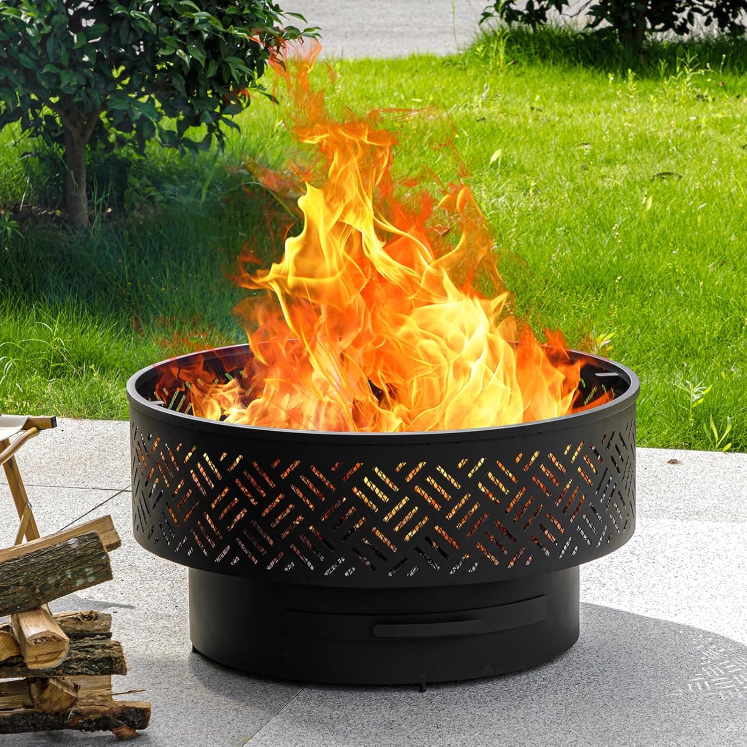 32 Inch Round Metal Wood Burni - đánh giá và giá Camping Cooking Fire Pit