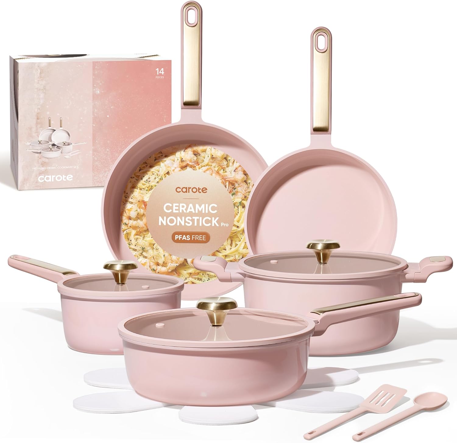 Nonstick Ceramic Cookware Set, - đánh giá và giá Camping Cooking Set Non Stick