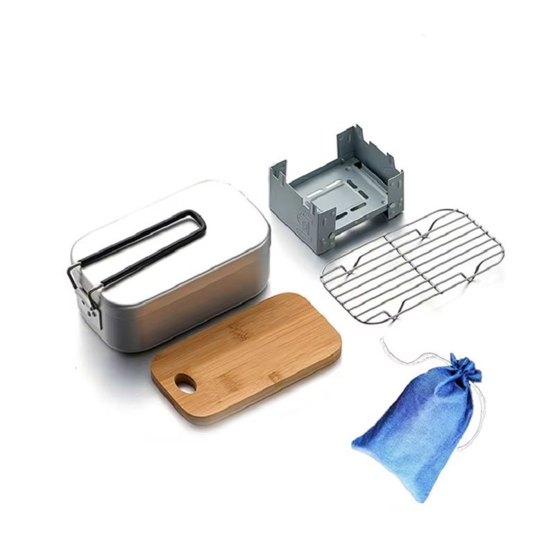 Outdoor Aluminium Mess Kit, St - đánh giá và giá Camping Cooking Box Set