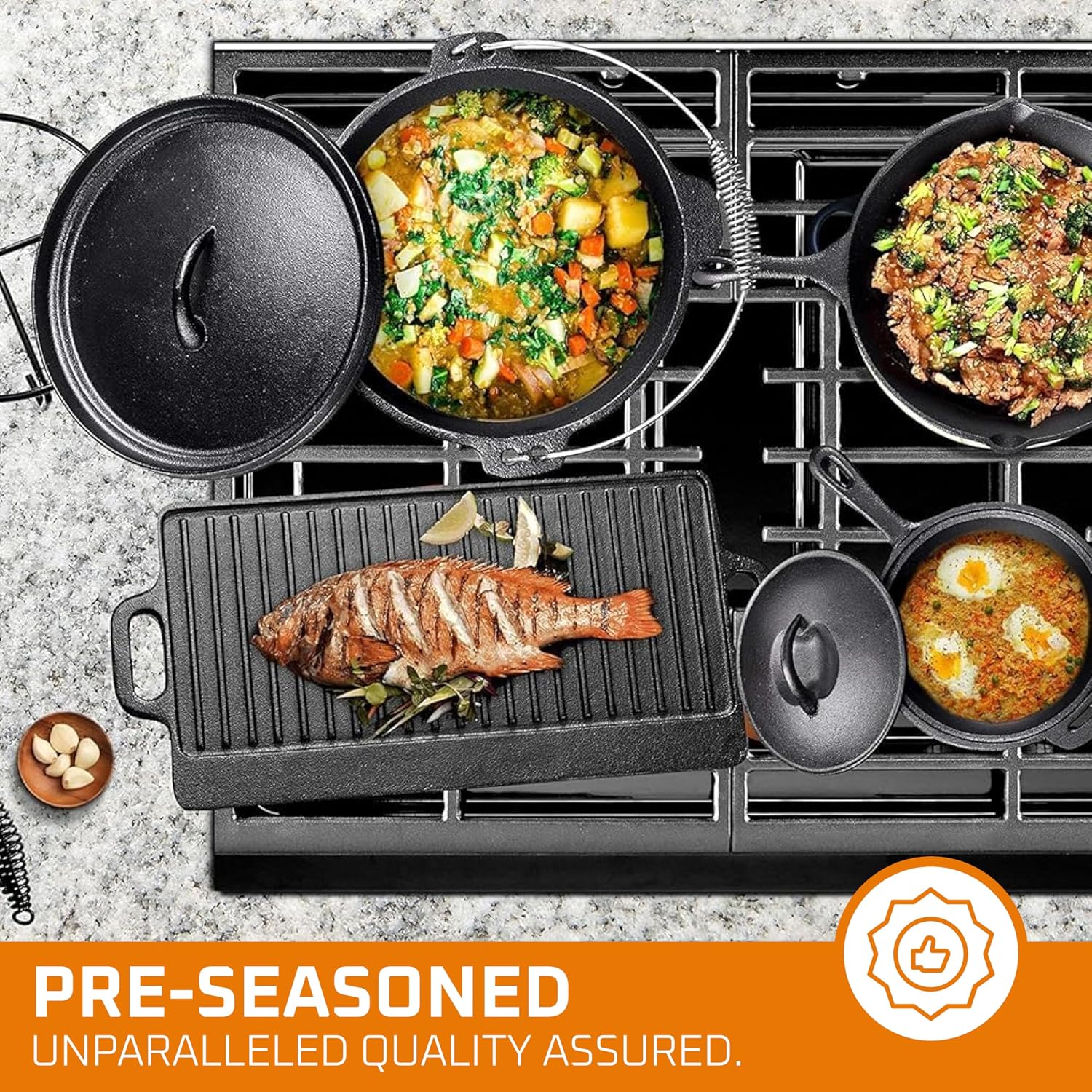 Camping Cooking Set Of 7. Pre  - đánh giá và giá Camping Cooking Dutch Oven