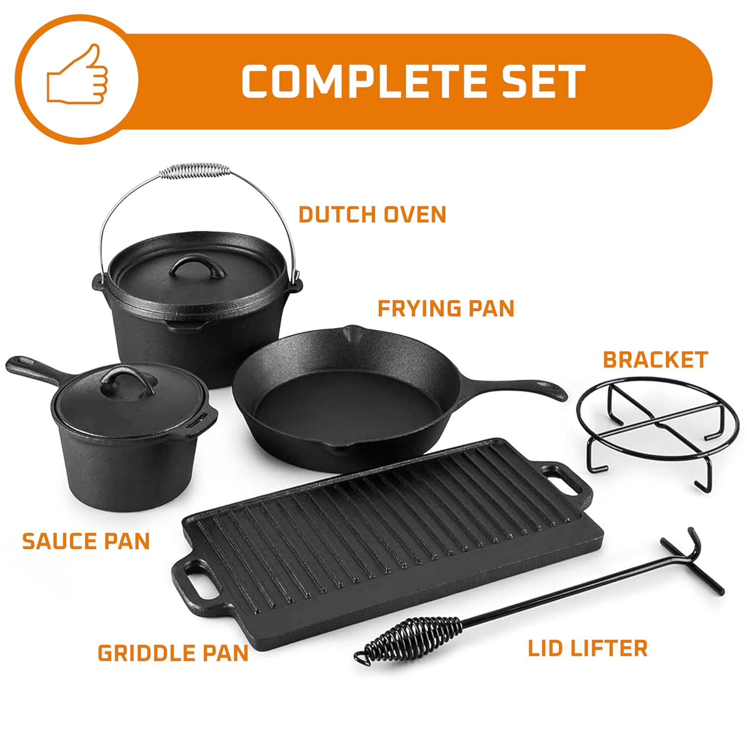 Camping Cooking Set Of 7. Pre  - đánh giá và giá Camping Cooking Dutch Oven