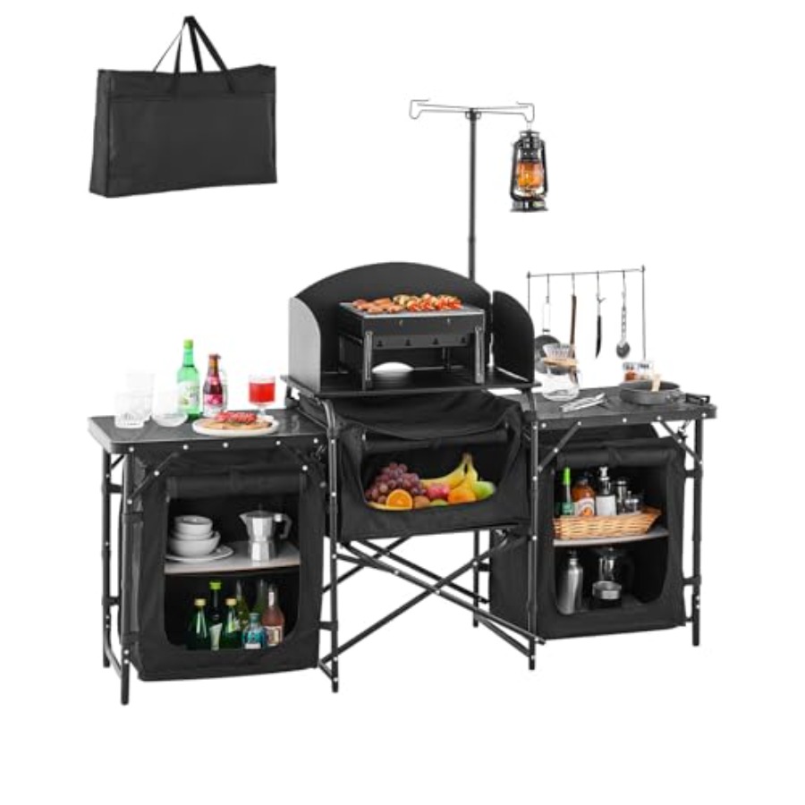 Camping Kitchen Table, Outdoor - đánh giá và giá Camping Cooking Kitchen