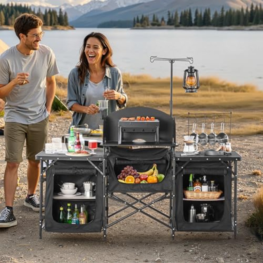 Camping Kitchen Table, Outdoor - đánh giá và giá Camping Cooking Kitchen