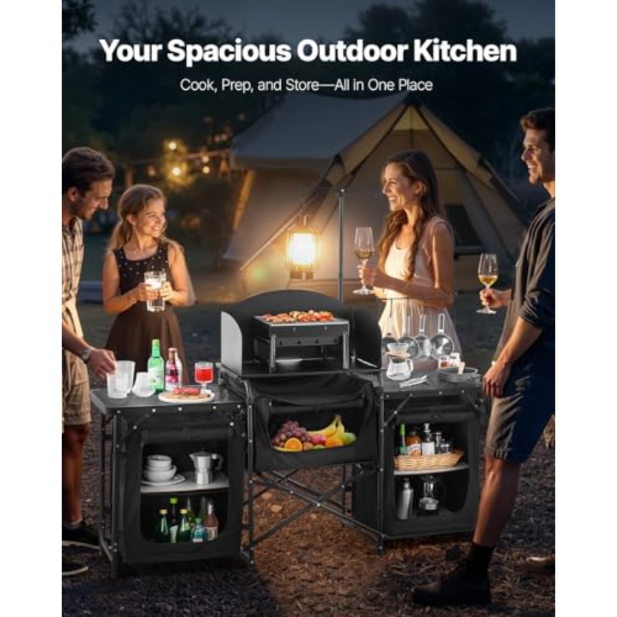 Camping Kitchen Table, Outdoor - đánh giá và giá Camping Cooking Kitchen