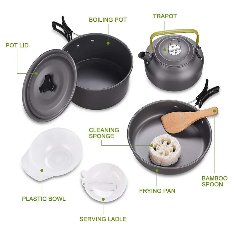 Outdoor Camping Cookware Kit A - đánh giá và giá Camping Cooking Box Set