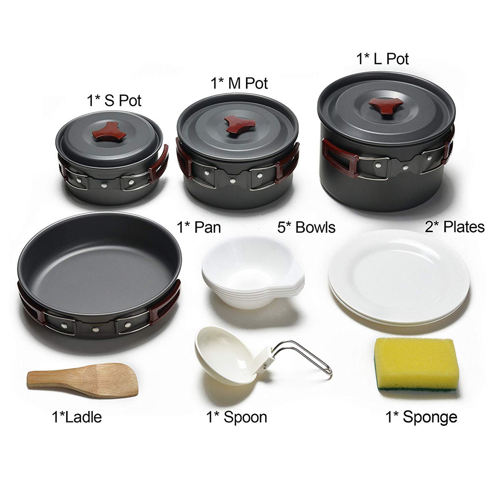 Outdoor Camping Cookware Kit N - đánh giá và giá Camping Cooking Set Non Stick
