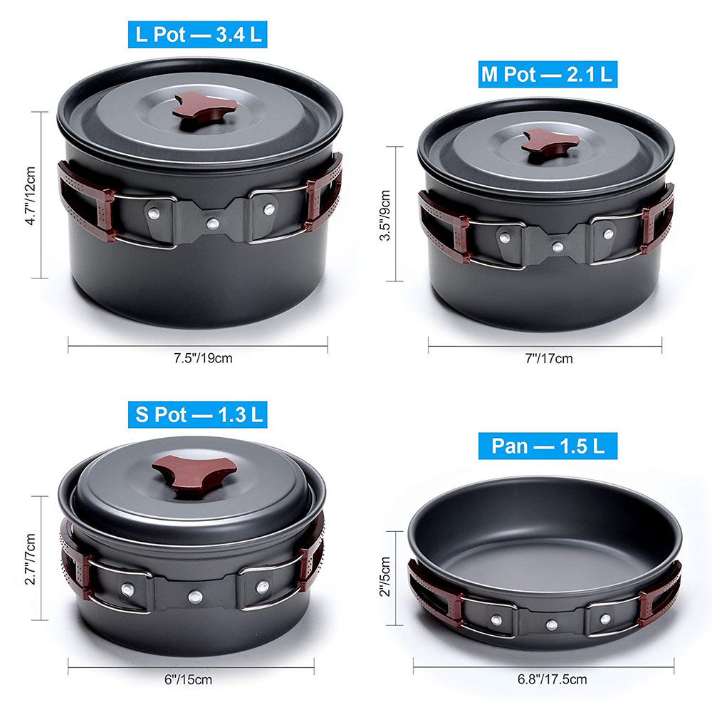 Outdoor Camping Cookware Kit N - đánh giá và giá Camping Cooking Set Non Stick