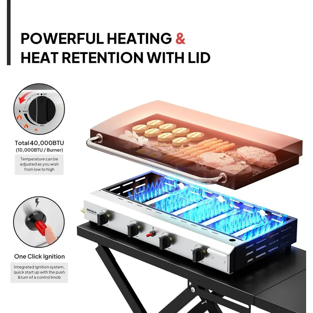 Portable 4-Burner Propane Grid - đánh giá và giá Camping Cooking Tray