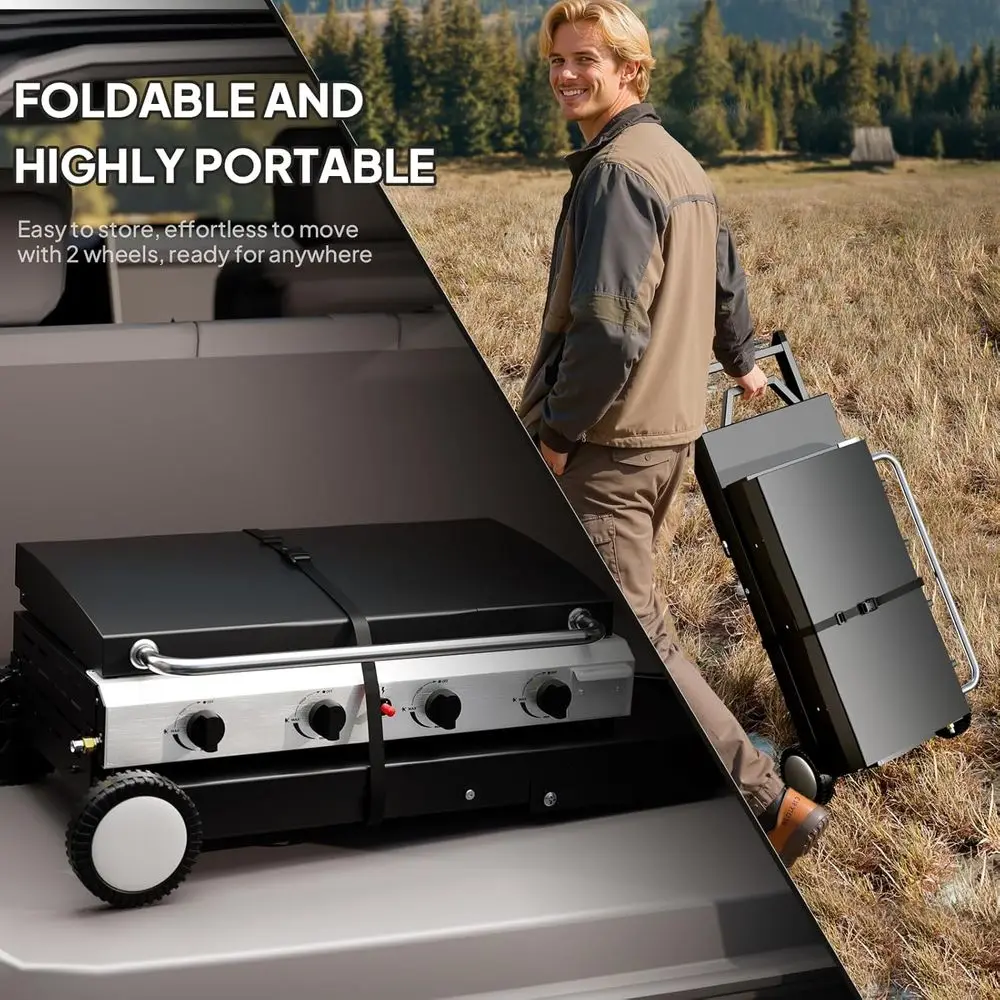 Portable 4-Burner Propane Grid - đánh giá và giá Camping Cooking Tray