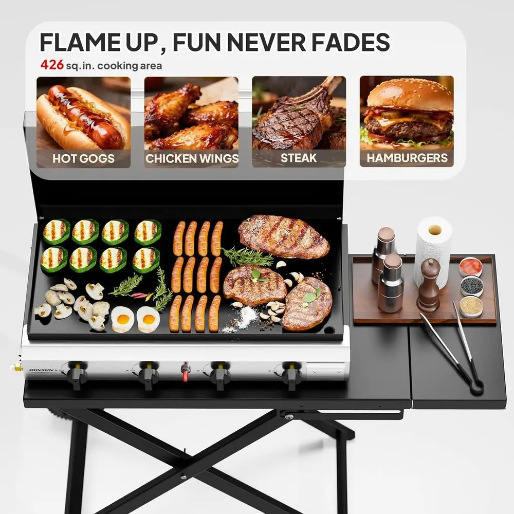 Portable 4-Burner Propane Grid - đánh giá và giá Camping Cooking Tray